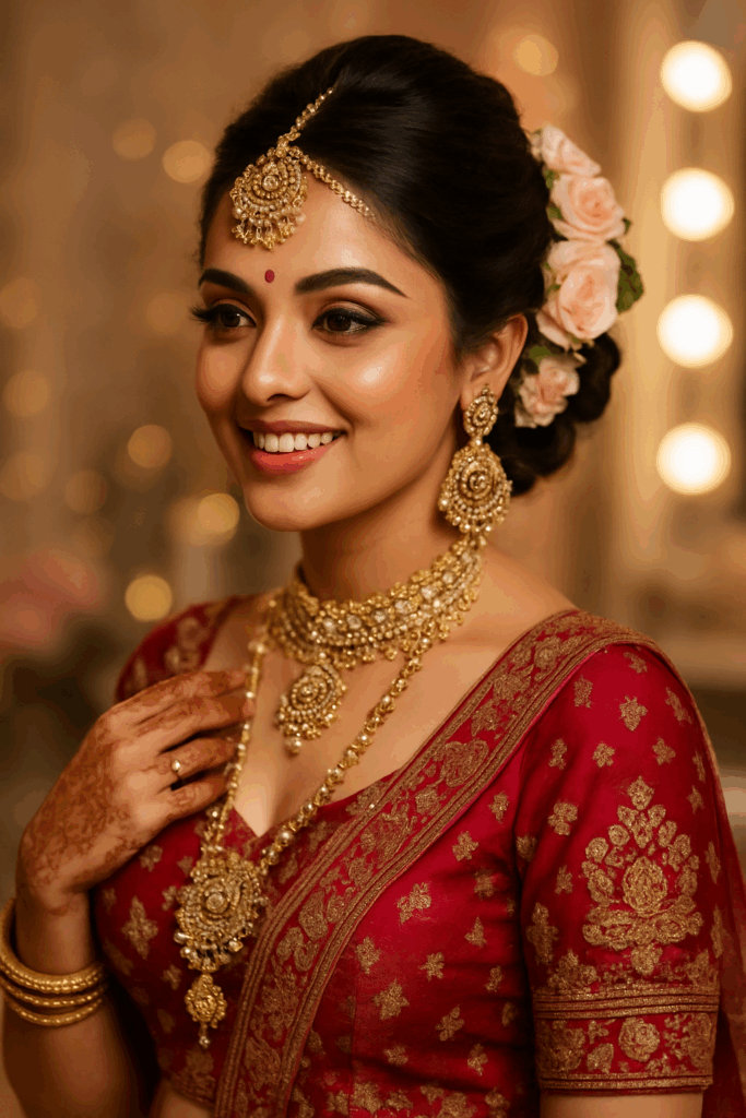 radiant bride in traditional attire